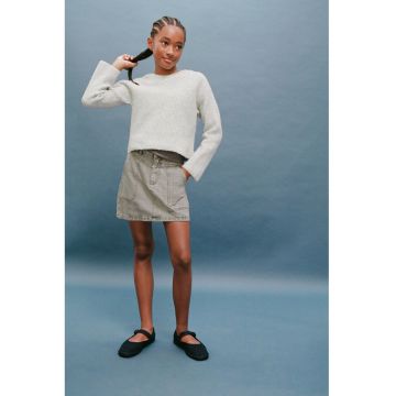 Fusta de denim cu croiala A