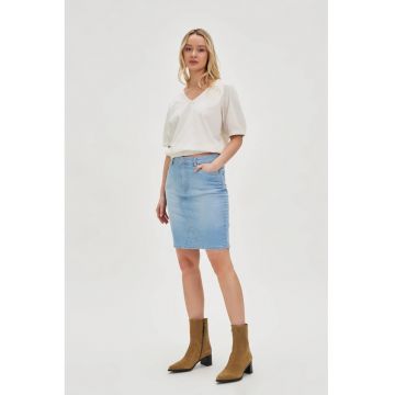 Fusta denim albastra