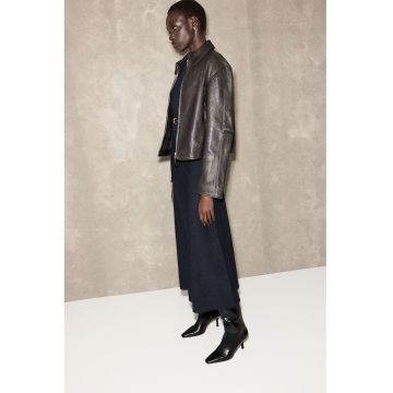 Fusta din amestec de lana cu croiala pe bie