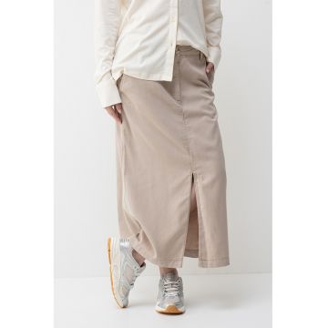 Fusta din amestec de lyocell cu slit frontal