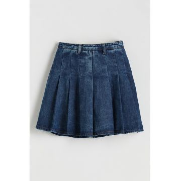 Fusta din denim cu pliuri