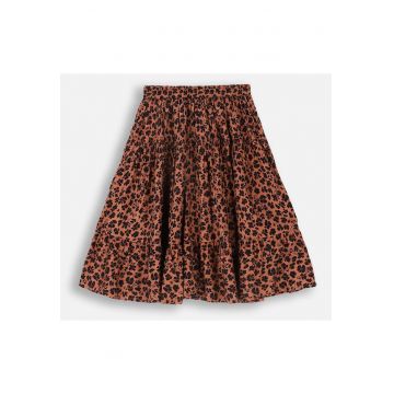Fustă din stofă -  RODEO GIRL JUNIOR - model floral - elastic în talie