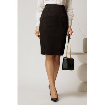 Fusta DY Fashion neagra conica cu nervuri