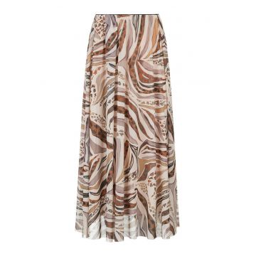 Fusta evazata cu imprimeu abstract