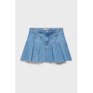 Fusta evazata din denim cu terminatii nefinisate