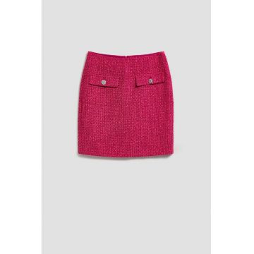 Fustă  fucsia poliester - cu decorative