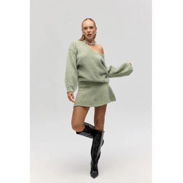 Fusta  fusta mini plisata - verde - tricot