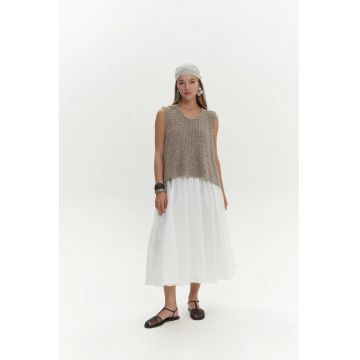 Fusta  Fusta plisata Amaya - Alb - textil