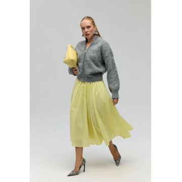 Fusta  Fusta plisata Amaya - Galben chihlimbar - textil