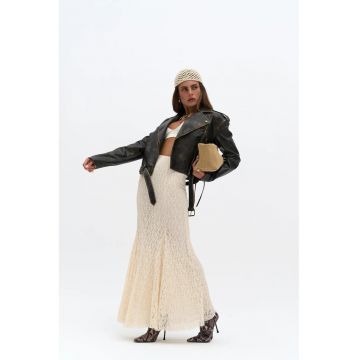 Fusta lunga din dantela  bej natural