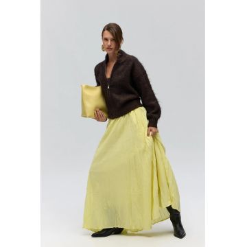 Fusta  lungi - galben chihlimbar - textil