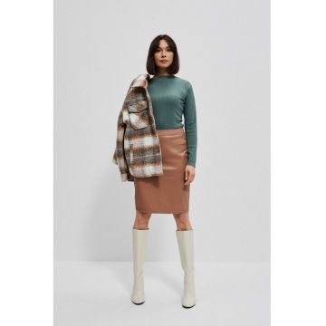 Fusta maro cu cusaturi geometrice