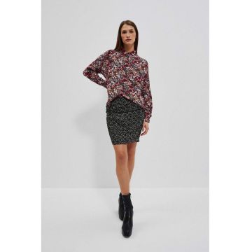 Fusta  marron animal print - conica - cu captuseala - talie medie - marime