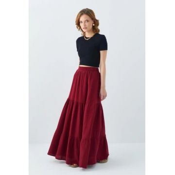 Fusta maxi -  bumbac - burgundy