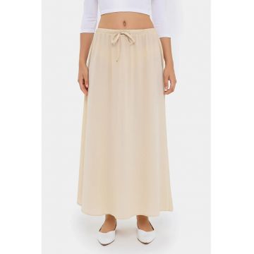 Fusta maxi dama  poliester - bej