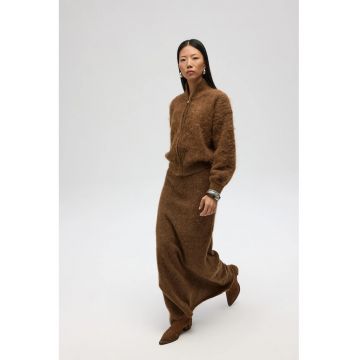 Fusta maxi -  tricot - maro mocha -