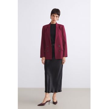 Fusta midi cu aspect de satin