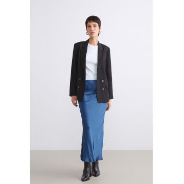 Fusta midi cu aspect de satin