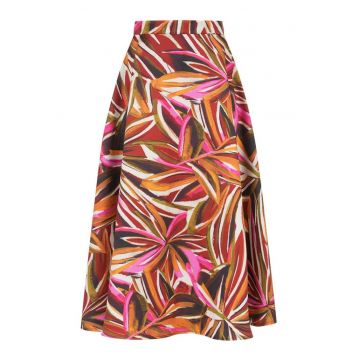 Fusta midi cu imprimeu abstract