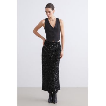 Fusta midi cu paiete