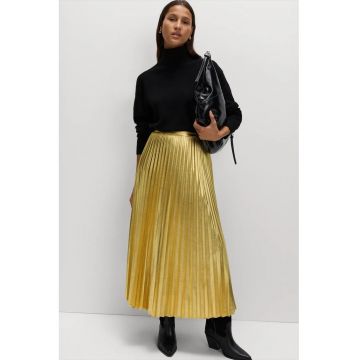Fusta midi cu pliuri