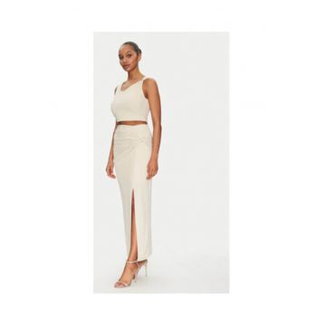 Fusta midi cu slit lateral -