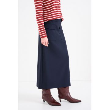 Fusta midi cu talie inalta