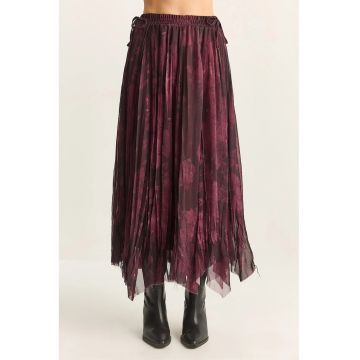 Fusta midi  cu talie inalta - rosie