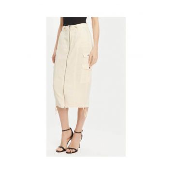 Fusta midi din amestec de in si lyocell