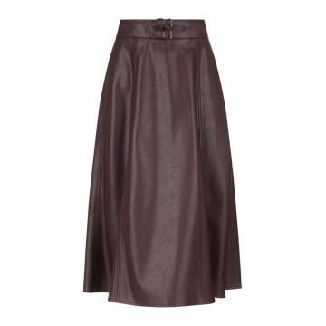 Fusta midi din piele ecologica