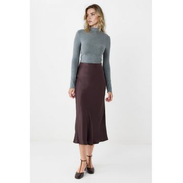 Fusta midi din satin