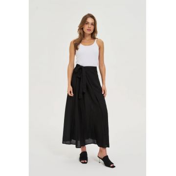 Fusta midi din viscoza neagra