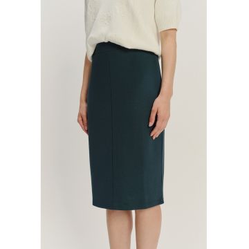 Fusta midi dreapta din amestec de modal