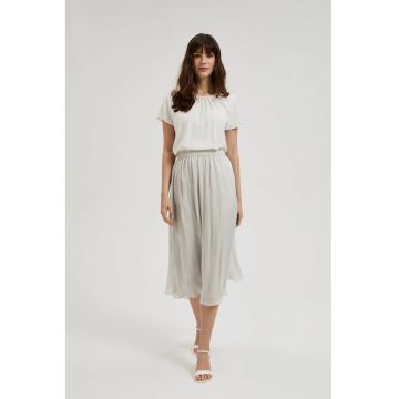 Fustă midi  gri - poliester