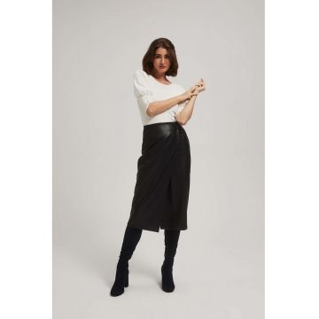 Fustă midi -  neagră - poliester