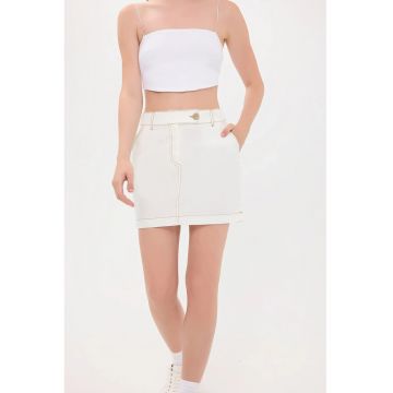 Fusta mini dama  bumbac - alb