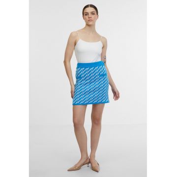 Fusta mini din tricot cu model