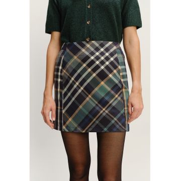 Fusta mini in carouri cu fermoar