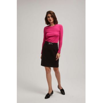 Fustă neagră  cu curea decorativ