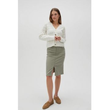 Fusta pana la genunchi maslinie