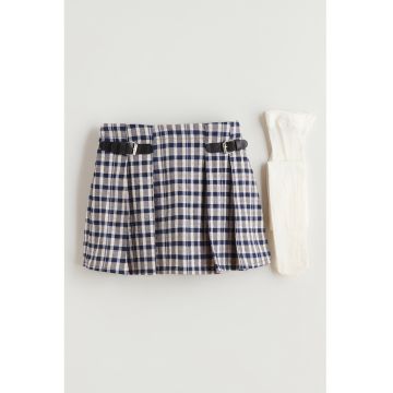 Fusta-pantalon scurta cu model in carouri