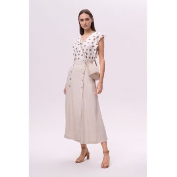 Fusta petrecuta din amestec de in