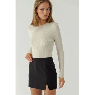 Fusta scurta -  negru - textil