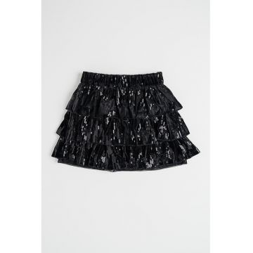 Fusta scurta stratificata cu paiete