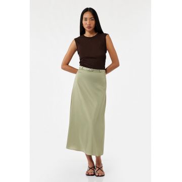 Fusta uni cu talie inalta