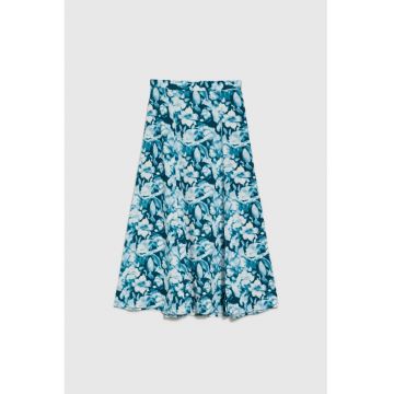 Fusta verde din viscoza cu model