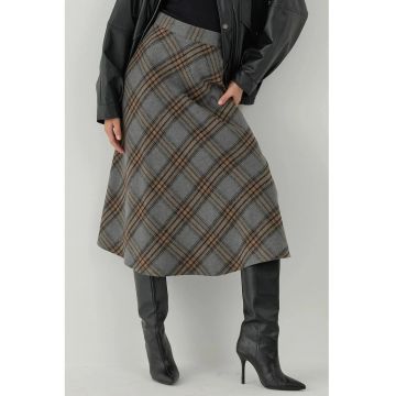 Fuste -  Fusta Maxi A - Gri - Textil