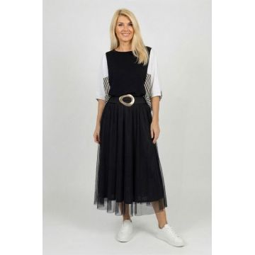 Fusta clos din tulle, neagra