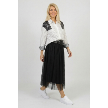 Fusta clos din tulle, neagra