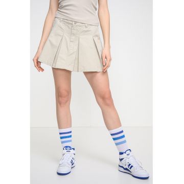 Fusta din bumbac cu pliuri - Maro nisip